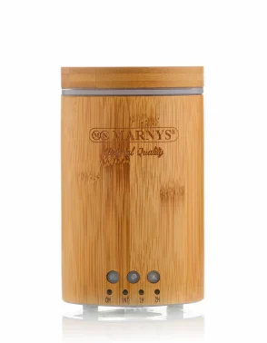 Difuzor Aromaterapie cu Ultrasunete din Bambus, MARNYS cu Lumini LED și Funcție Temporizator, 12W, 150ml